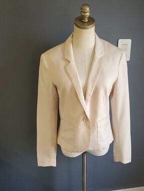 Divided Blush Cream Single-Button Notch Lapel Blazer Size 12